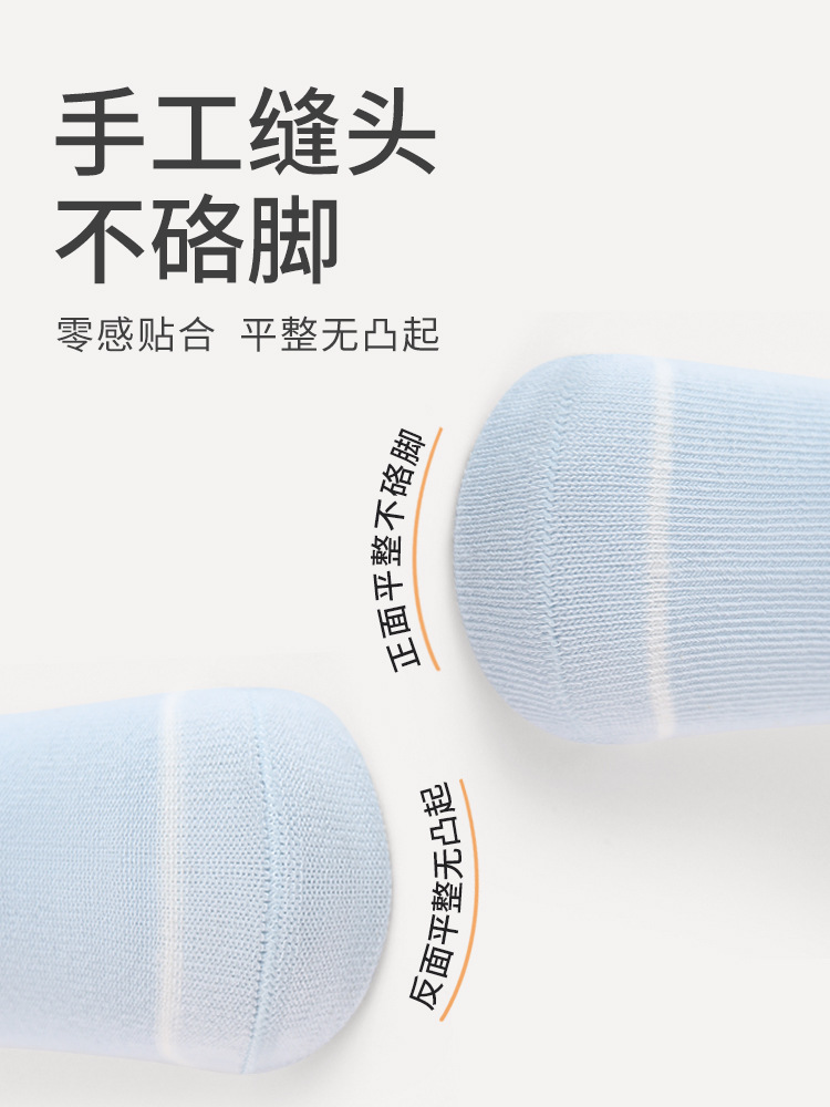 Calcetines para bebés recién nacidos, calcetines de algodón de malla ultrafina de verano 0 - 3 para bebés recién nacidos, clase A sin hueso, no estrangular las piernas