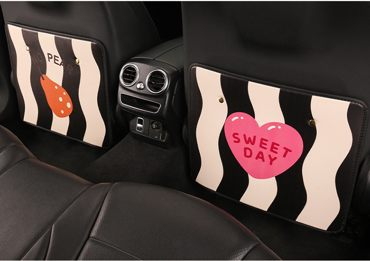 Personalized Striped Car Seat Back Anti-Kick Pad Car Seat Back Anti-Fouling Pad Dirt-Resistant Anti-Dirt Pad Backrest Hanging Type