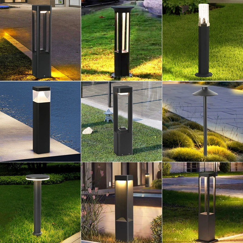 Открытый газонный свет водонепроницаемый солнечный двор свет ландшафтный свет травяной свет короткий уличный фонарь алюминиевая вилла светодиодный садовый свет