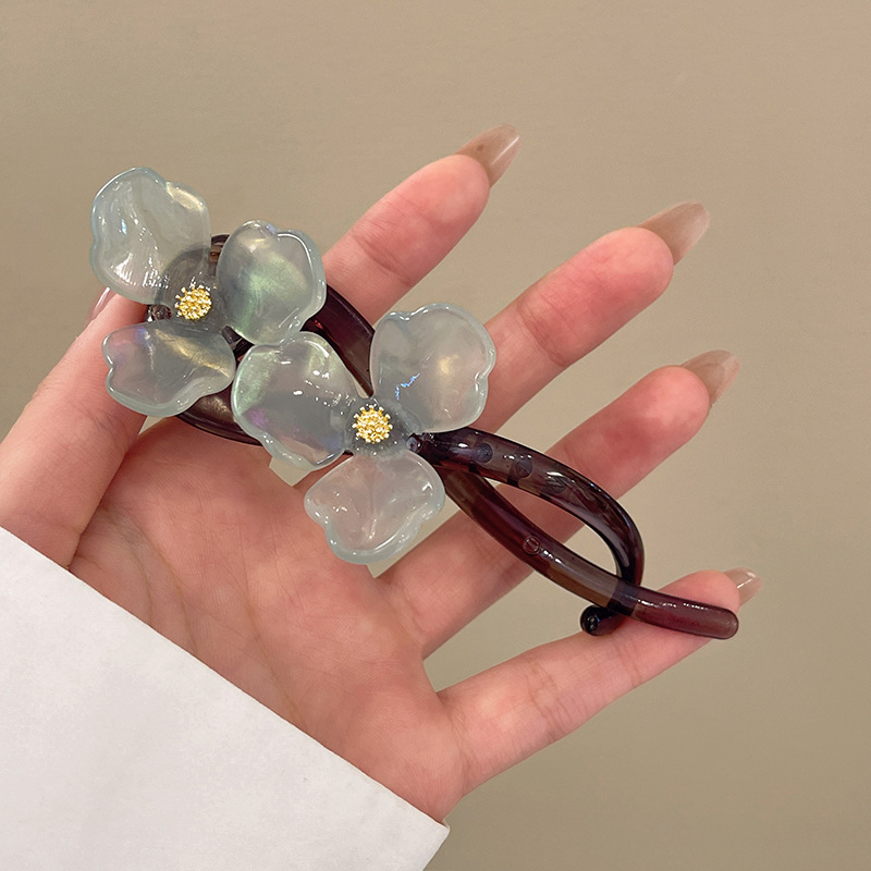 後頭部の髪型を整える高級フラワーツイストクリップとヘアクリップの代替品、ワンラインクリップ、ヘアアクセサリー、ハーフタイヘアクリップ|undefined