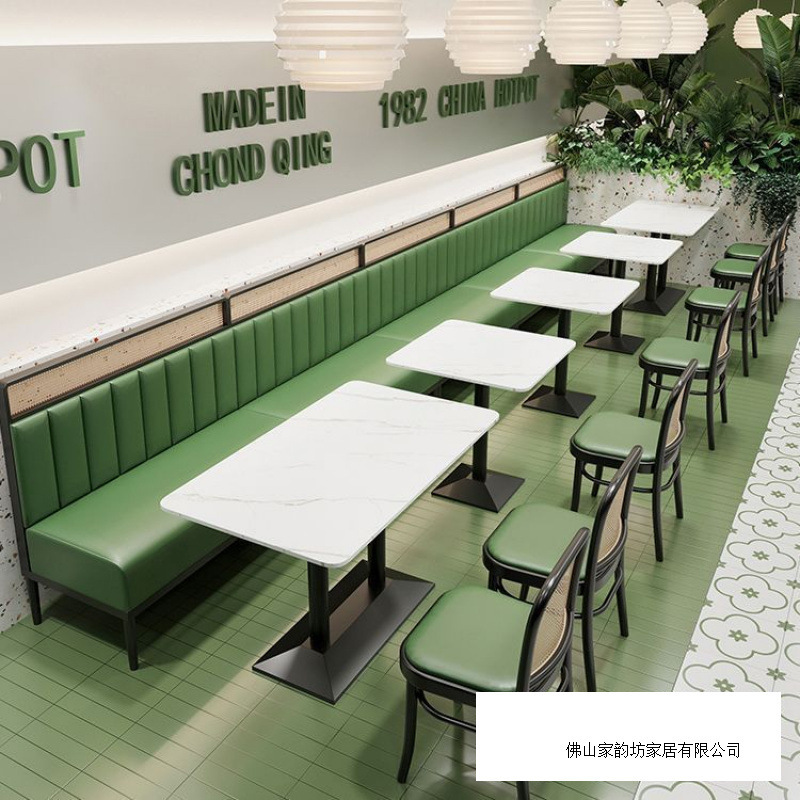 茶楼卡座沙发铁艺茶餐厅桌椅组合主题西餐厅火锅店烤肉店快餐饭店|undefined