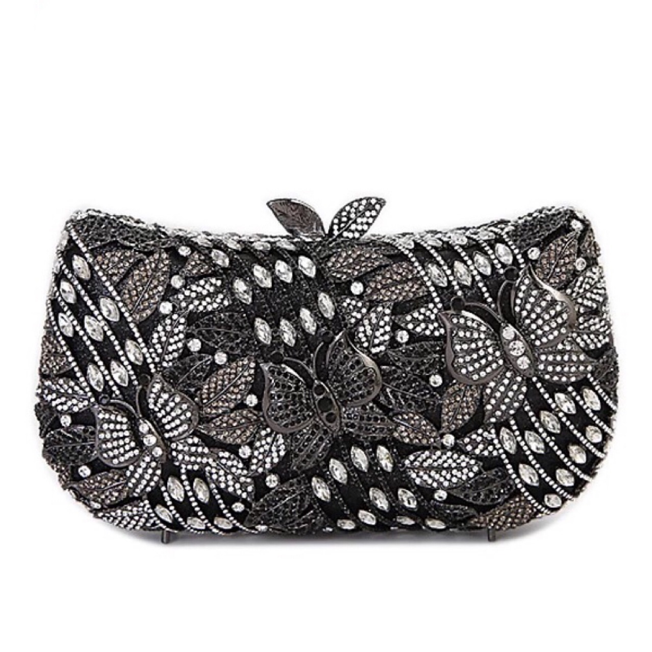 Clutch transfronterizo hueco metal mariposa amor flor diamantes bolsa de banquete de diamantes bolsas de mano de mujer nueva