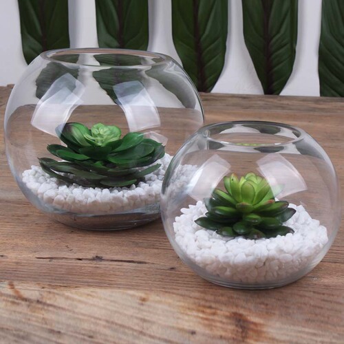 Glass spherical thickened transparent fish tank modern simple living room restaurant decoration home TV cabinet ornaments wholesale