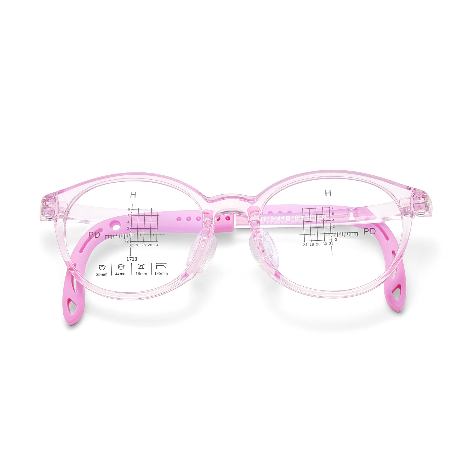 Niños de alta calidad TR90 marco de gafas ultraligeras de silicona nariz antideslizante piernas de silicona al por mayor con gafas Danyang