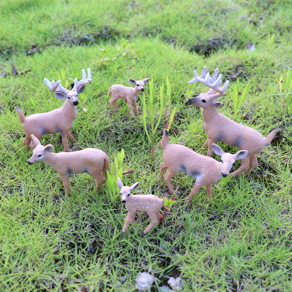 Christmas decoration deer model creative cake decoration toy realistic small deer figurine