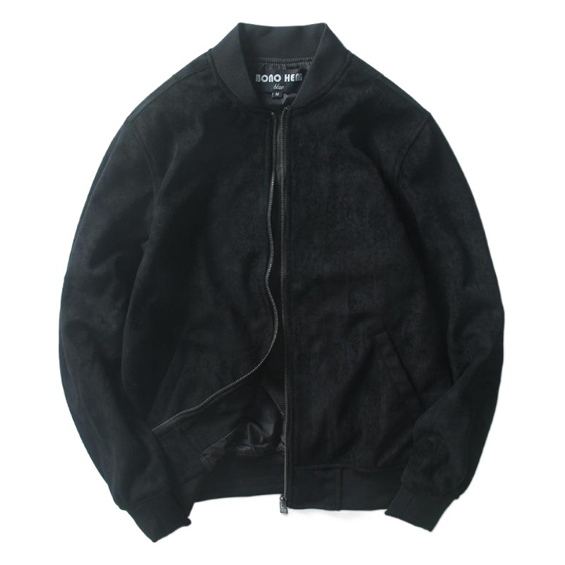 Otoño e invierno gamuza soporte collar chaqueta de los hombres uniforme de béisbol traje de vuelo joven y de mediana edad Chaqueta corta superior