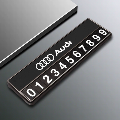 Special Audi Car Parking Plate A3A4La6Lq3Q5Lq2L Special Temporary Moving Car Phone Number Plate (Nömrəli dayanma kartı) - audi-d-model-parking-plate-black-comes-with-5-sets-of-number-plates