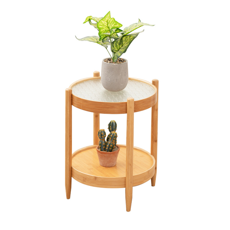 Flor soporte piso interior Begonia flor vidrio templado redondo flor combinación simple moderna flor tienda de flores soporte de exhibición