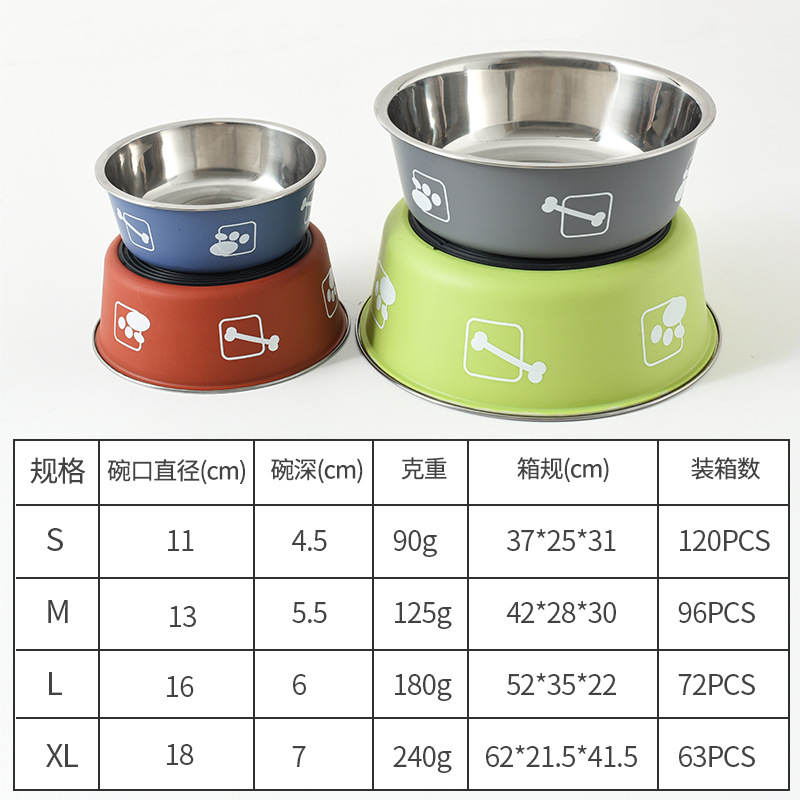PSM suministros para mascotas de acero inoxidable impreso tazón para perros tazón de gato tazón de comida para gatos tazón de comida para perros tazón para mascotas de acero inoxidable