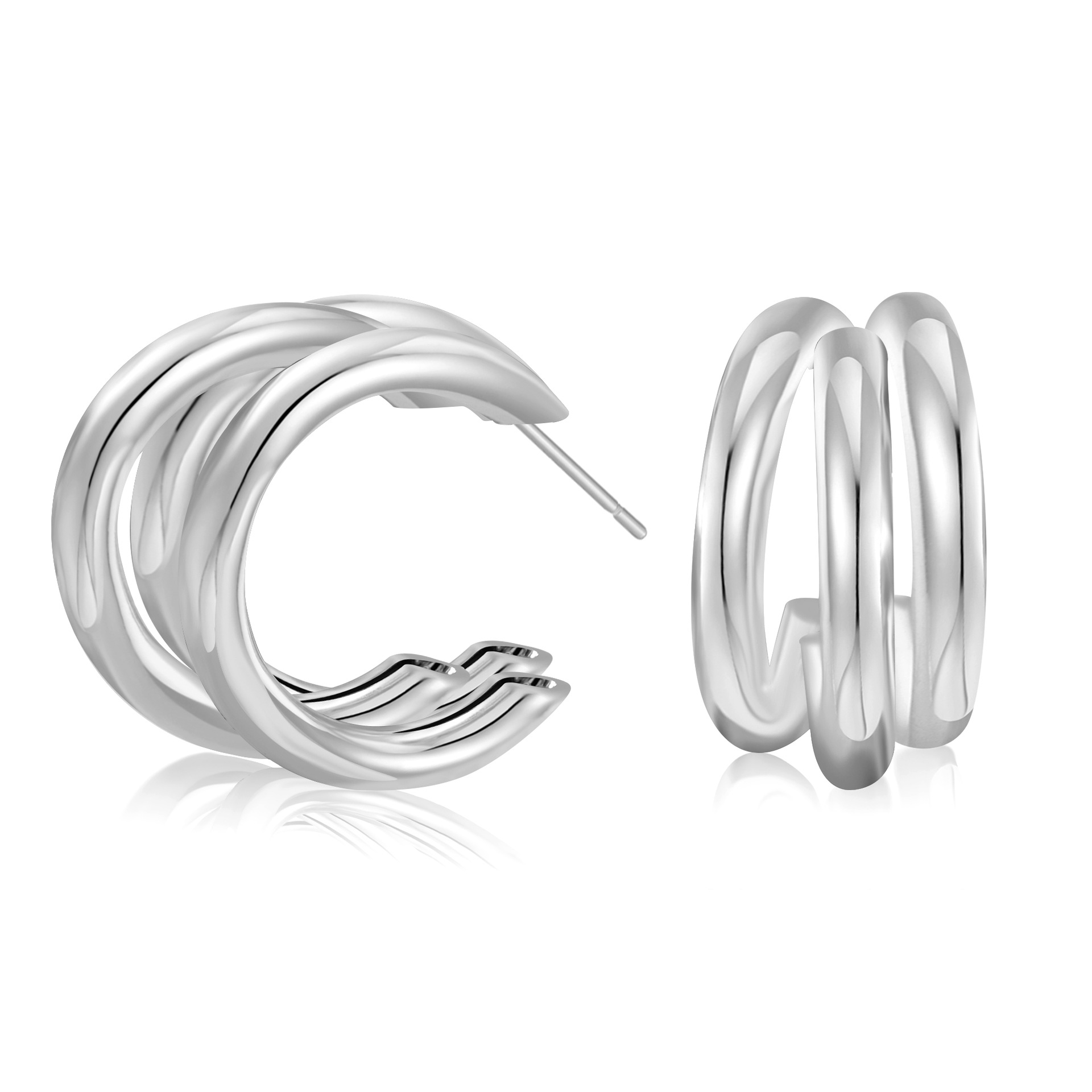 vintage-metal-earrings-three-layer-small-round-tube-niche-design-sense-c--shape-womens-high-sense-fashion-commuter-ear-jewelry