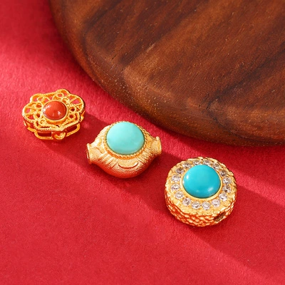 Zərgərlik ara hissələri, with Natural Southern Red Agate and