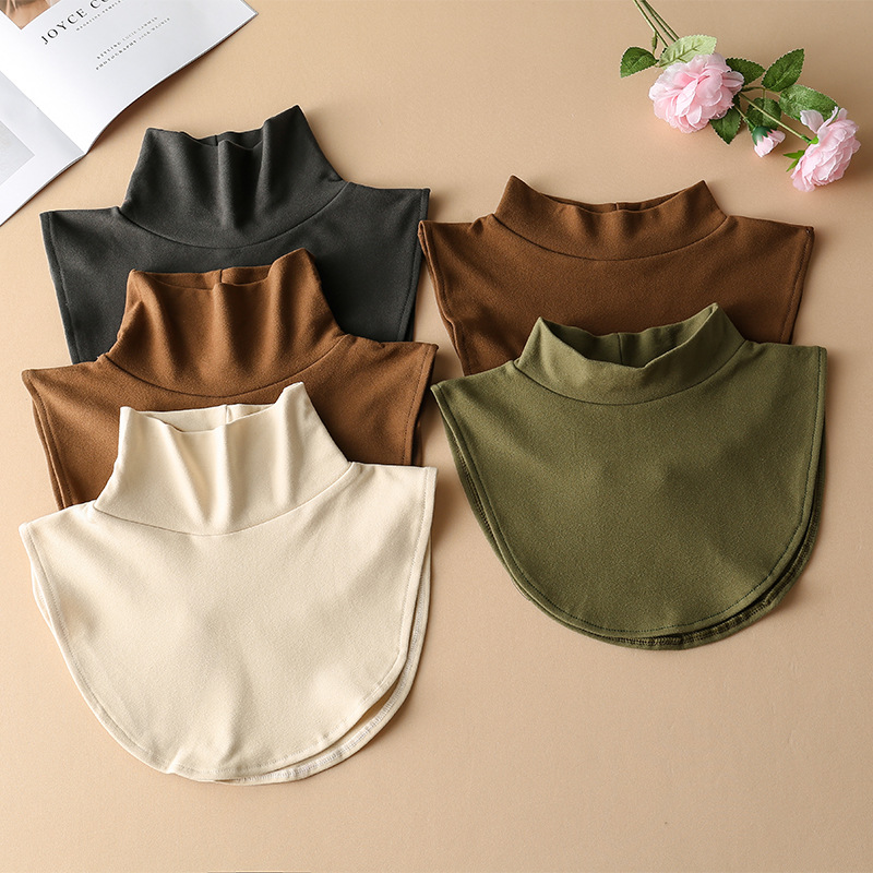 秋冬保暖纯色假领子针织条纹脖套领子休闲内搭神器围脖现货批发