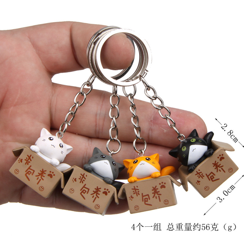 プラスチックの3d立体は包みを求めてカップルの漫画の鍵のスプーンの小さい猫の鍵のボタンのリングのチェーンを包んで単一選択で卸売りすることができます。|undefined
