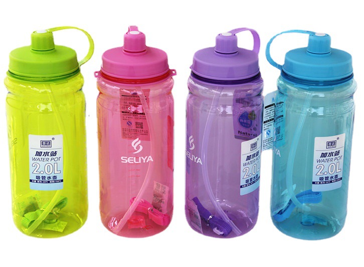 5l Celia fábrica de plástico botella de agua fría paja espacio Copa con mango de doble uso botella de agua de gran capacidad Indonesia