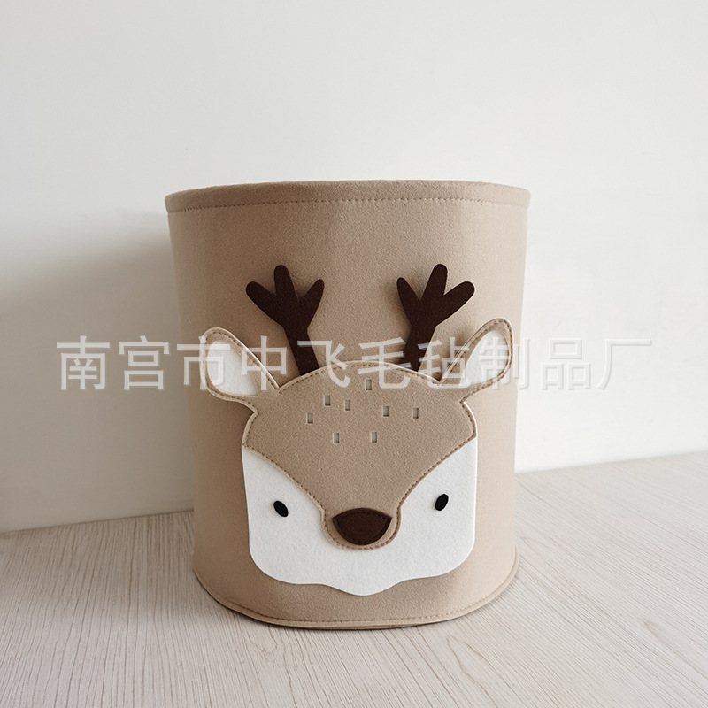 Al por mayor transfronterizo fieltro almacenar una variedad de estilos para soportar cestas de fieltro personalizadas lindas barriles de almacenamiento de animales