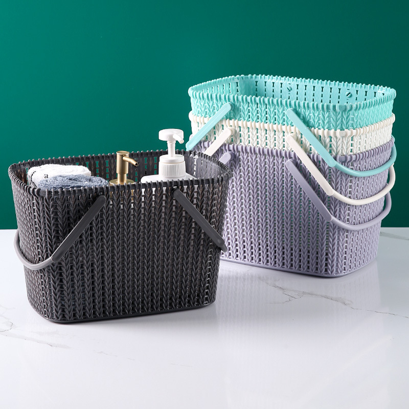 New bathroom storage basket portable bath basket household multi-functional storage basket draining bath basket bath storage basket New bathroom storage basket portable bath basket household multi-functional storage basket draining bath basket bath storage basket