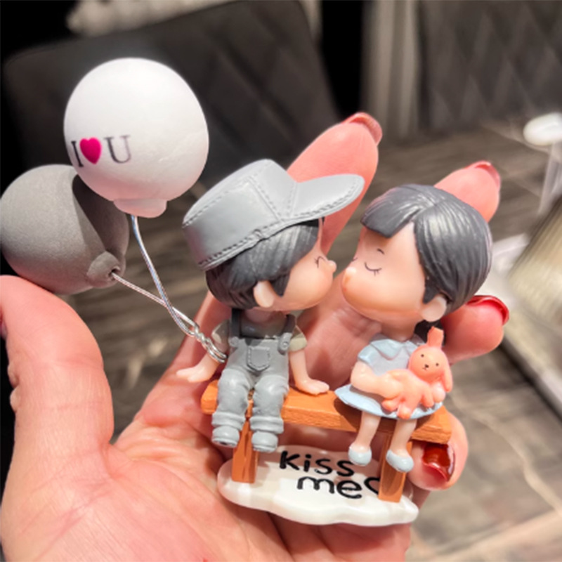 스툴커플인형 + 베이스 [회색인형 + 회색풍선]