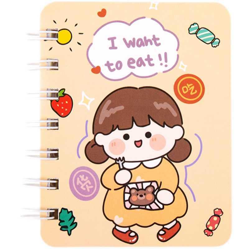 Cuaderno de dibujos animados de bobina pequeña lindo super lindo mini bolsillo portátil cuaderno de notas regalo para estudiantes de escuela primaria
