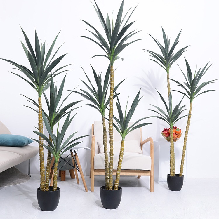 Planta verde artificial de la ventana de la sala de estar tienda de ropa de mujer Planta artificial gran decoración de Bonsai maceta artificial Nórdica