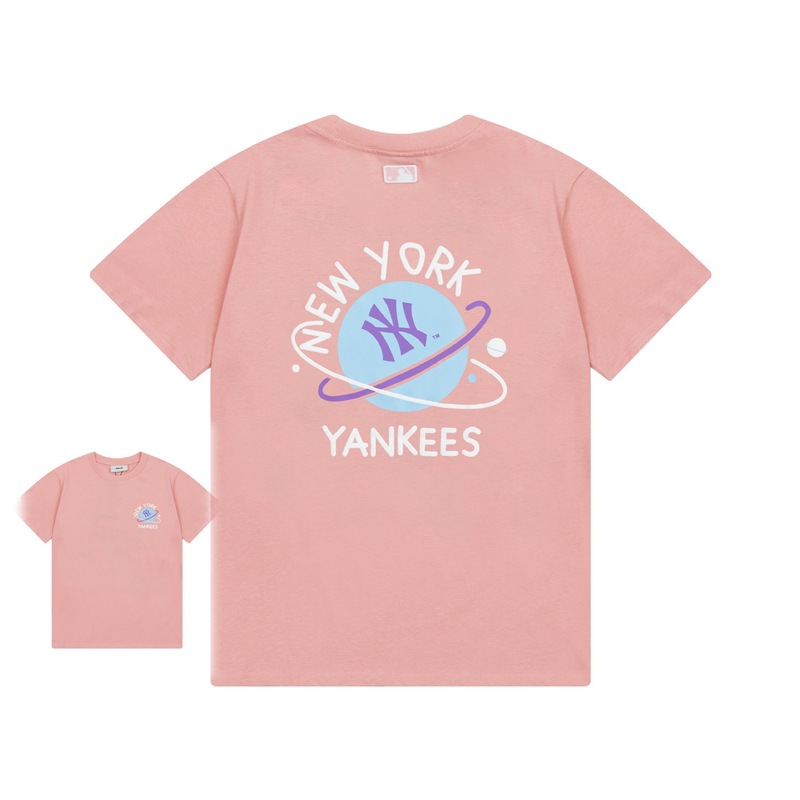 クロスボーダー MLB&NY ベーシックプリント高品質レディース T メンズ半袖コレクション共同ブランドの純綿通気性ボトリングシャツ|undefined