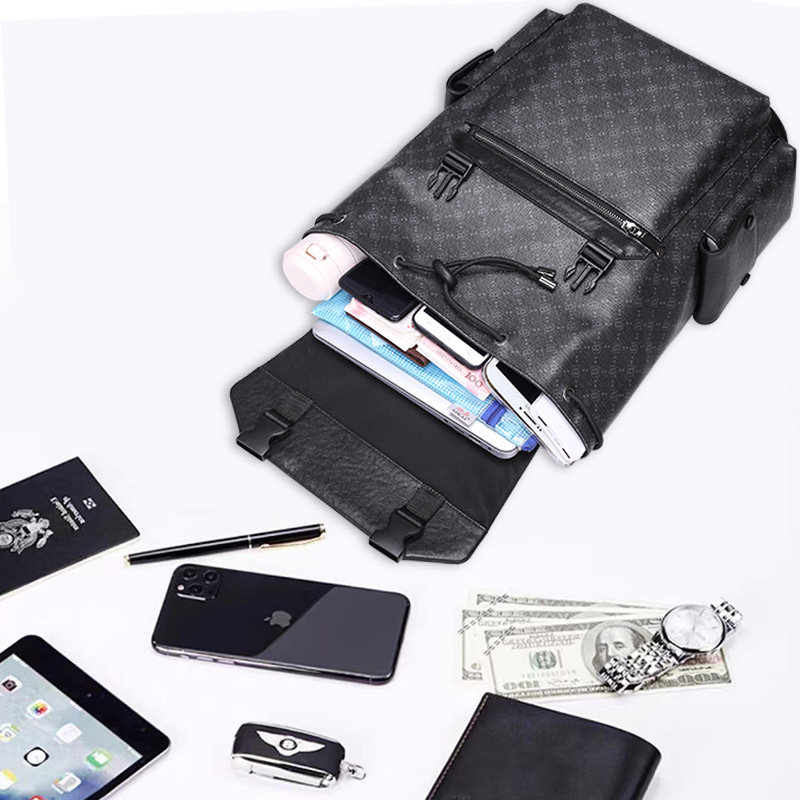 Nueva moda hombres mochila de moda impresión de gran capacidad 15,6 pulgadas ordenador mochila viaje Mochila de cuero