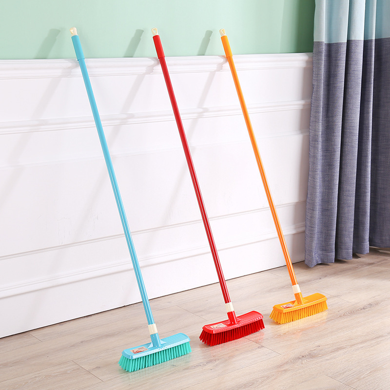 Thickened and hardened floor brush with long bristles and long handle, suitable for cleaning bathroom tiles, kitchen, and outdoor floors