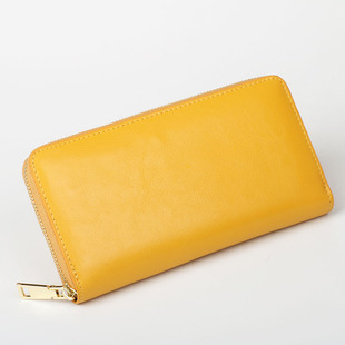 Foreign trade Japanese and Korean wallet women's long zipper wallet multi-card wallet oil wax cowhide men's clutch