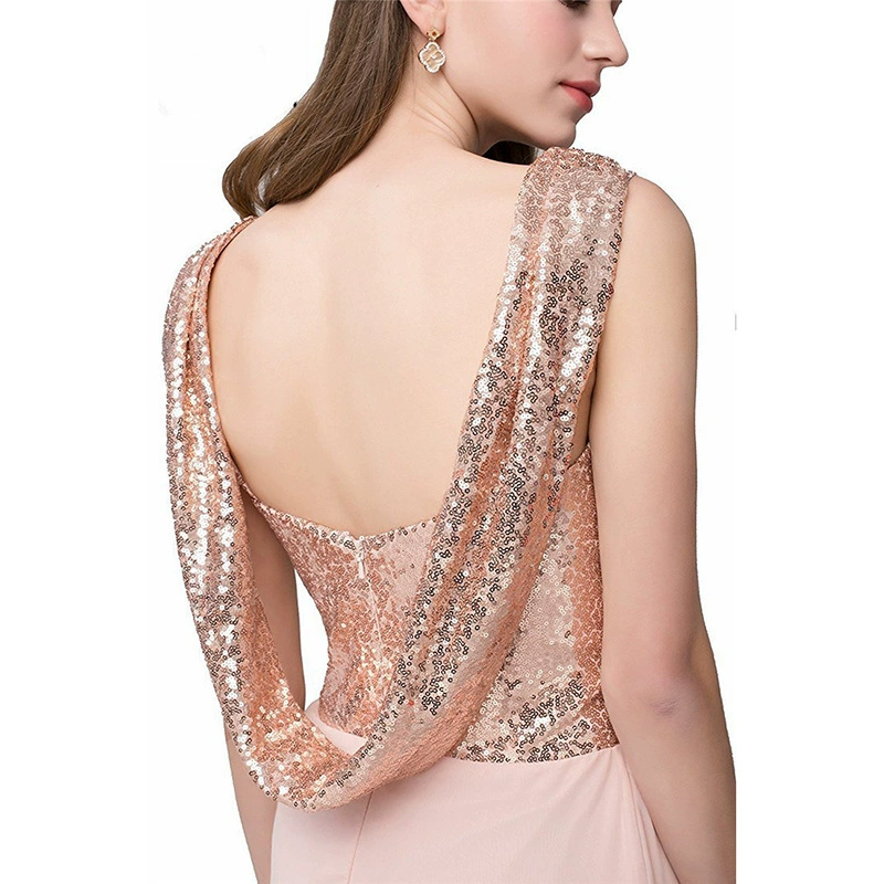 Весна шифон цветные ногти sequins, сексуальное платье для подружек невесты, тренд сезона, AliExpress, утягивающий эффект, облегающий, открытая спина