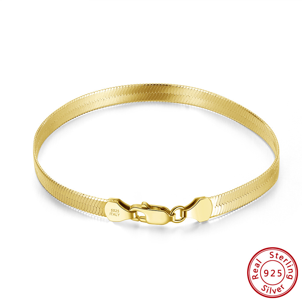 11g Weight 0.03µm Gold Plating Thickness Plated Gold Plating Process Box Clasp Closure Clasp Closure Type 925 Sterling Silver Bracelets Vintage Style