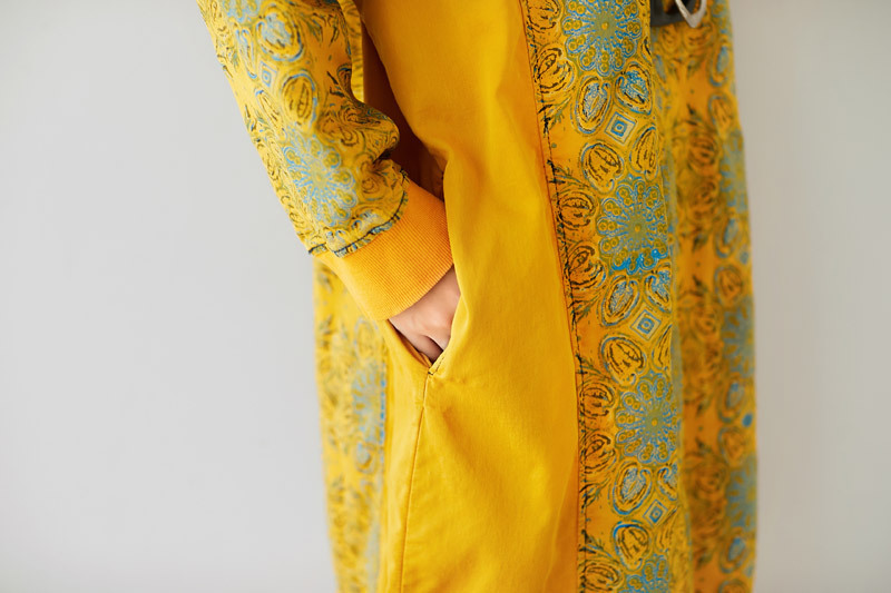 Suéter de cuello redondo con costuras artísticas, largo medio, hombros caídos, abrigo, vestido coreano holgado