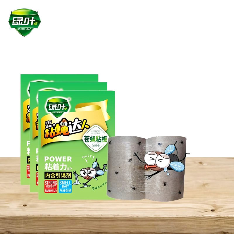 Green Leaf Fly Sticky Board Sticky Fly Cardboard Gl02117
