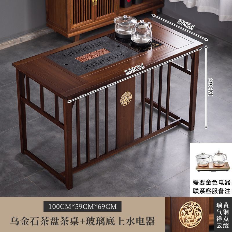 Mesa de té de oficina de balcón pequeña mesa y silla doméstica combinación de hervidor de agua en un conjunto completo de madera maciza nuevo estilo chino batería húmeda