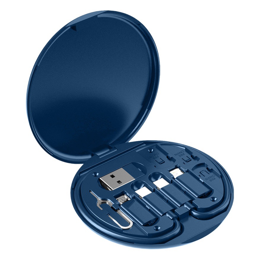 Amazon portátil magnético de carga rápida cable de datos plegable portátil tres en uno caja universal cable de carga typec