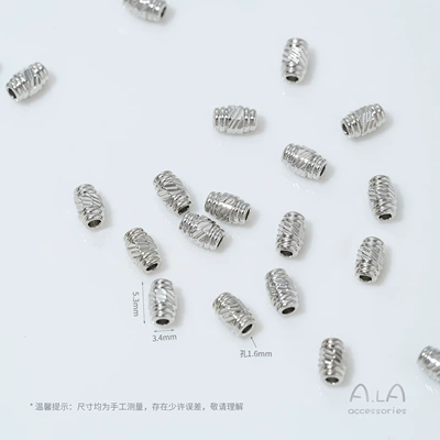 Bead Accessories Handmade Beaded Hand — Zərgərlik ara hissələri - c52-4-platinum-threaded-spacer-beads-10-pieces
