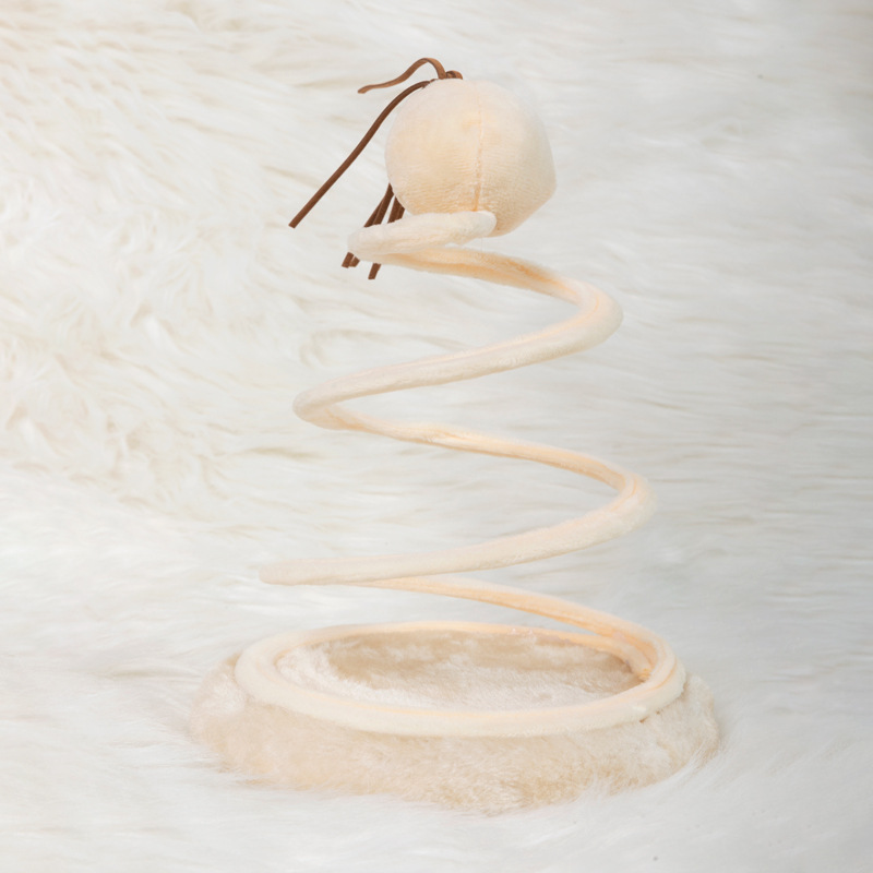 En stock al por mayor pipetao nuevo gato de juguete gato suministros espiral de alambre de acero primavera disco de lino