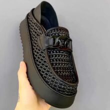 休闲舒适男鞋高品质时尚百搭休闲新品男士手工编织网孔板鞋