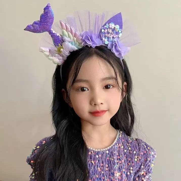 批发抖音网红新款公主流苏发饰仙女汉服配饰美人鱼花仙子蝴蝶发箍|undefined
