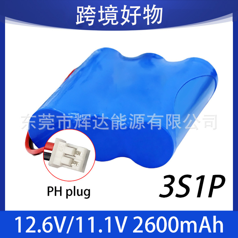 3S1P 11.1V 2600Mah for Backup Power Camera 18650 Lithium Ion 12.6V Battery Pack