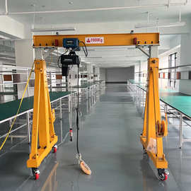 FT2-02龙门架厂绞盘高度可调节升降式便携手推小型龙门架