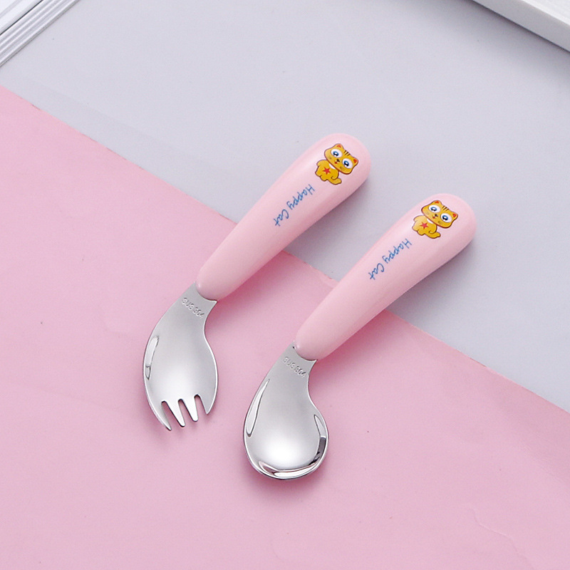 핑크 팔꿈치-숟가락 포크