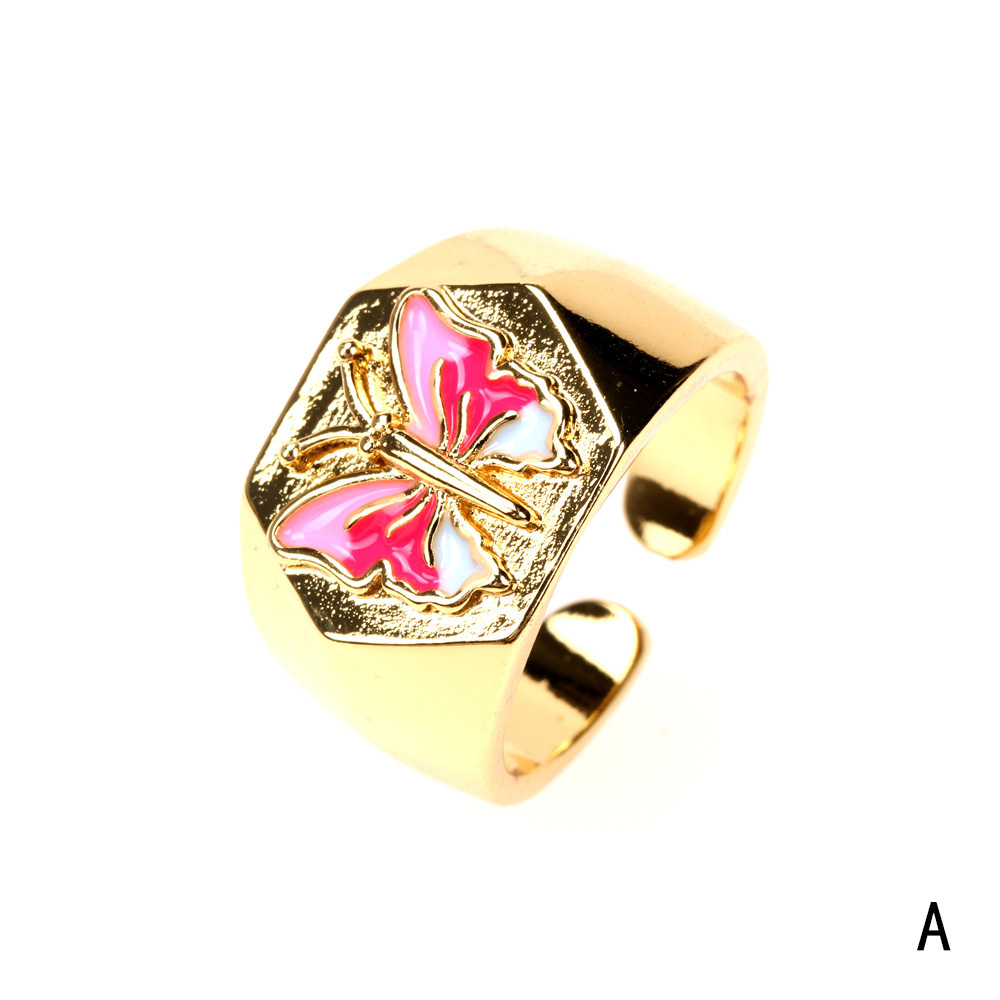 Vente En Gros Bijoux Bague Ouverte En Cuivre En Forme De Papillon Nihaojewelry display picture 12