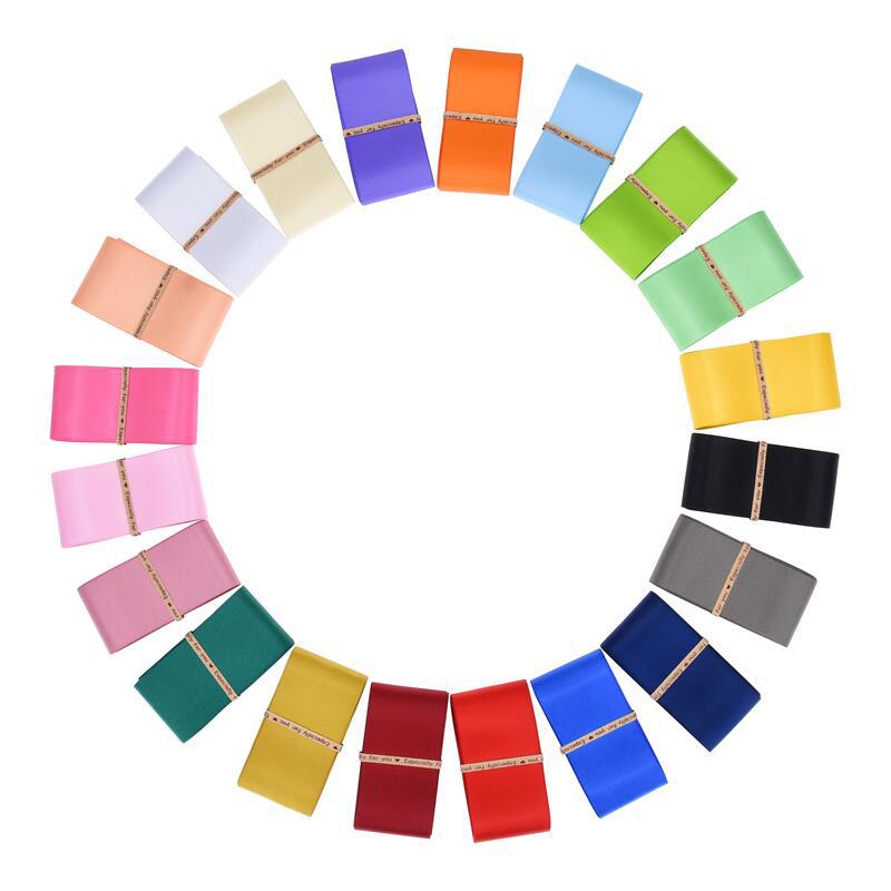 Transfronterizo europeo y americano de doble cara cinta de poliéster mate flor caja de regalo embalaje accesorios para el cabello arco material 2 yardas 20 colores