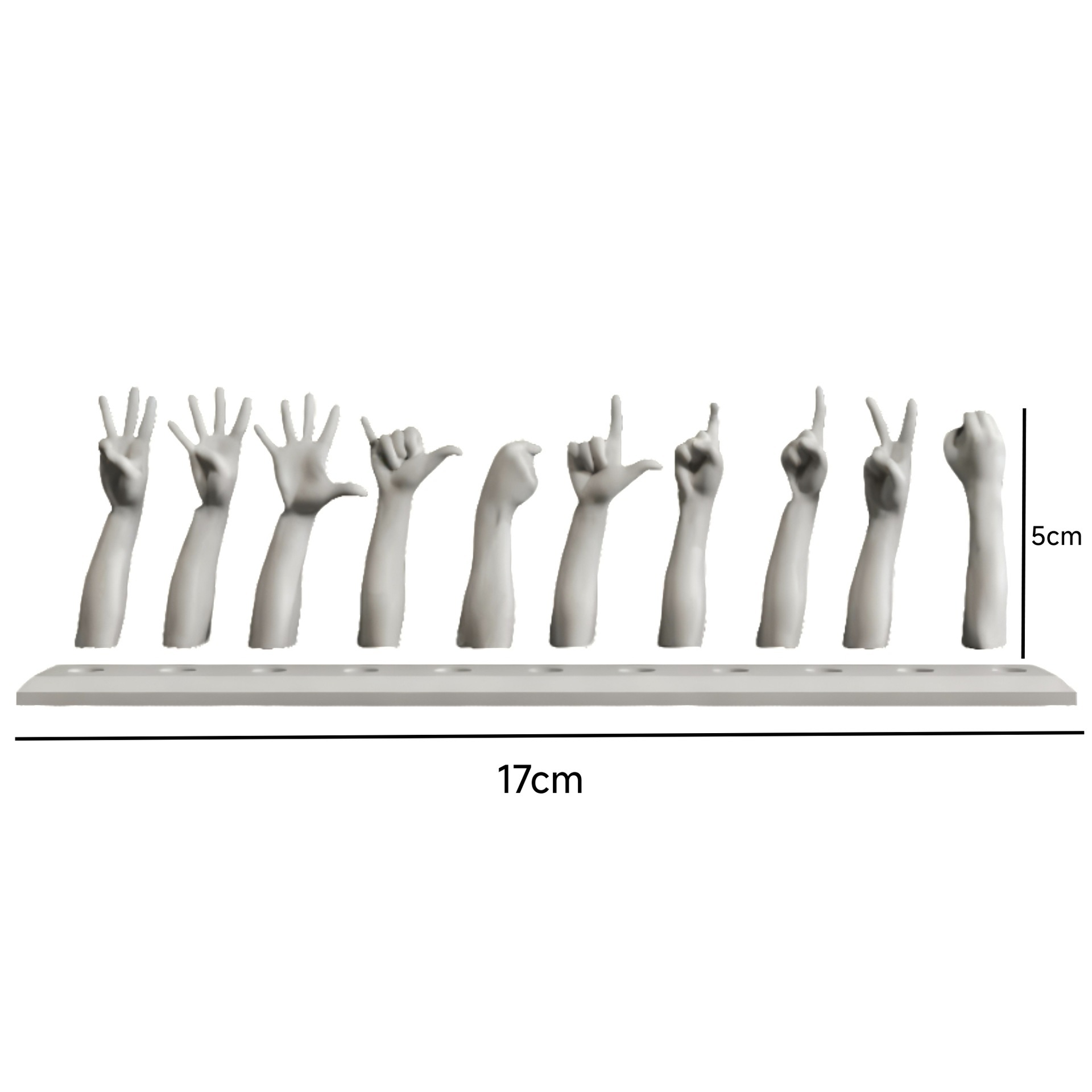 Finger Number Sign for Car, Gesture Number Display, 3D Printed Finger Parking Number Sign