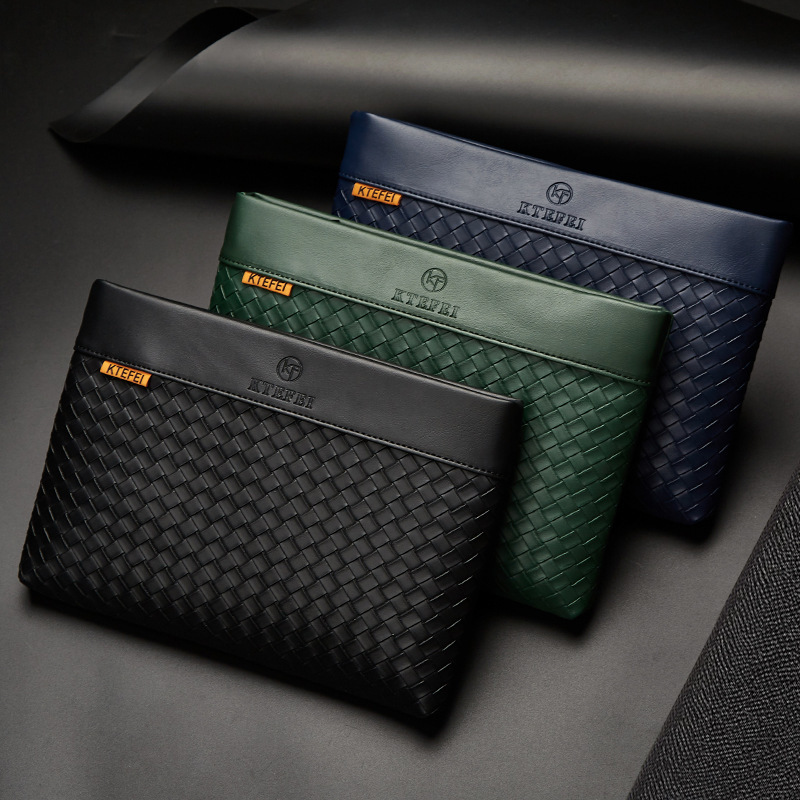 Men's Woven Clutch Bag, Unisex Envelope Bag, Clutch Bag, Document Bag, Dropshipping, Waterproof and Portable
