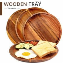 Z 29890 Acacia wood round tray ��˼ľԲ�δ���̿羳��ó