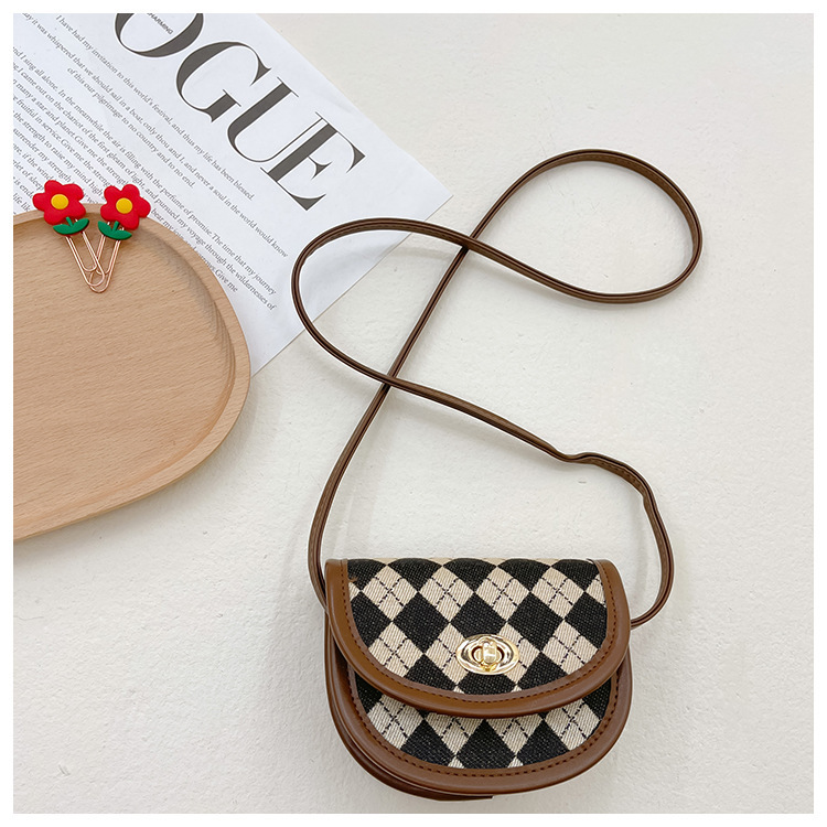Nuevo bolso para niños estilo coreano houndstooth mini hombro mensajero bolsa padre-hijo monedero estilo occidental lápiz labial bolso de mujer