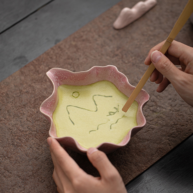 Conjunto de matcha de cerámica de huayun cuatro piezas conjunto horno punto cambiante tazón de té taza de té 100 tazas de té matcha herramienta de té vertical