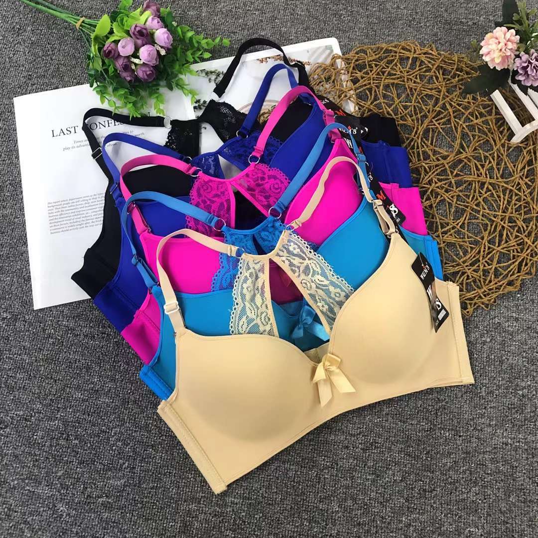 Filipina brillante hebilla frontal ropa interior sin costuras medio grueso de alta calidad se reunieron multi-color multi-tamaño sujetador inalámbrico al por mayor