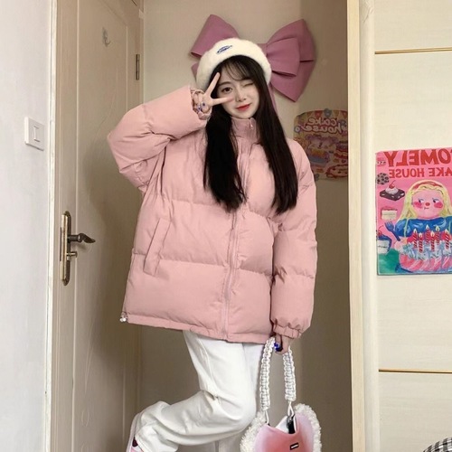 Oversize Women's Korean Version Thick Down Cotton Coat, Short Women's Winter Cotton Jacket, Small Figure Bread Coat