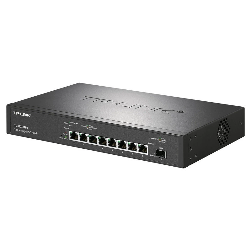 TP-LINK TL-SE2109PB 8-портовый 2.5G высокомощный PoE-коммутатор с облачным управлением, 10D SFP+ оптический порт